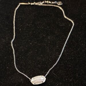 Kendra Scott Silver Necklace with White Pendant